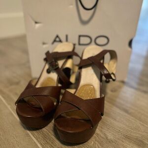 Aldo Women's Brown Platform Sandals